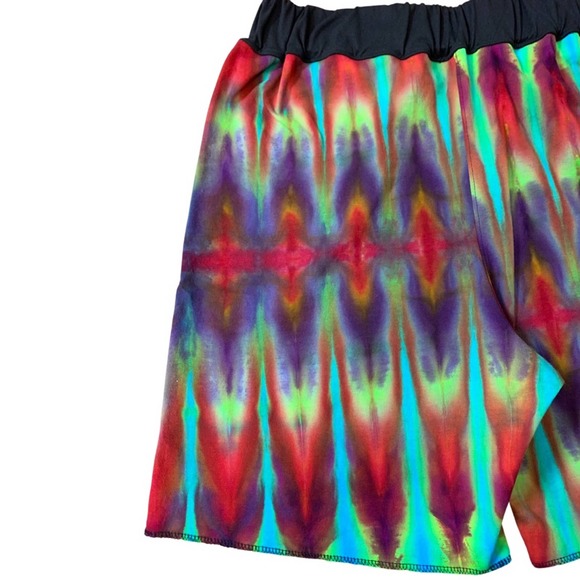 1 of 1 Custom Tie Dye Shorts, fits 32”-38” elastic waistband, reworked shorts - Picture 5 of 6